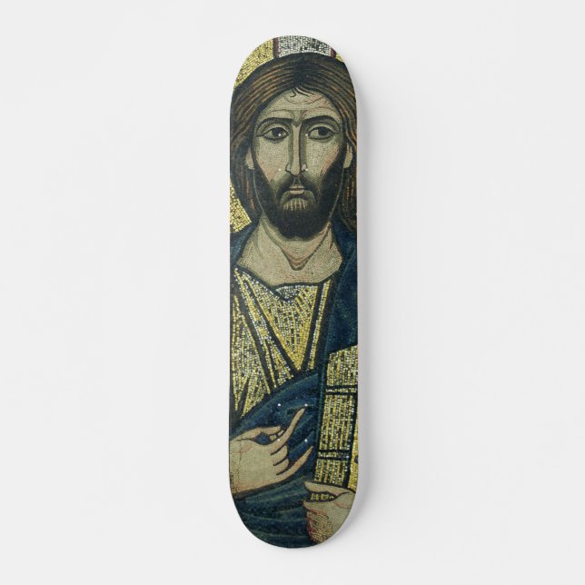 Jesus Kristus Pantocrator Mini Skateboard Bräda 18,5 Cm (Framsida)