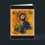 Jesus Kristus Pantocrator Östortodox Byzantinsk Kort<br><div class="desc">Jesus Kristus Pantocrator Östortodox bysantinsk konst</div>