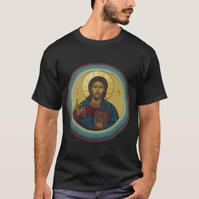 Jesus Kristus Pantocrator T Shirt (Framsida)