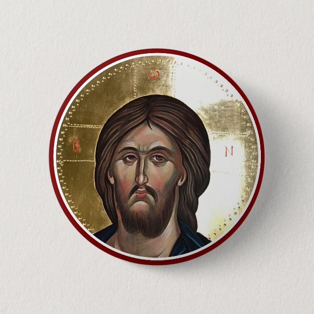 Jesus Kristus Pantokrator-ikon Knapp (Framsida)