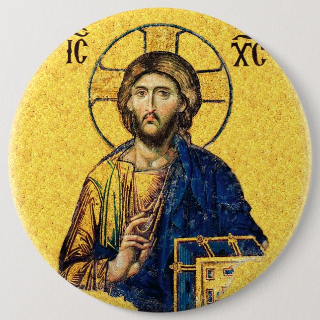Jesus Kristus Pantokrator Knapp (Framsida)