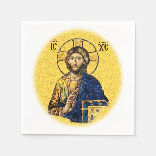 Jesus Kristus Pantokrator Pappersservett (Framsidan)