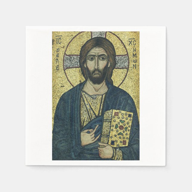 Jesus Kristus Pantokrator Pappersservett (Framsidan)