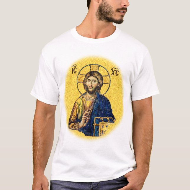 Jesus Kristus Pantokrator T Shirt (Framsida)