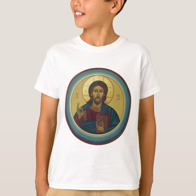 Jesus Kristus Pantokrator  T Shirt (Framsida)