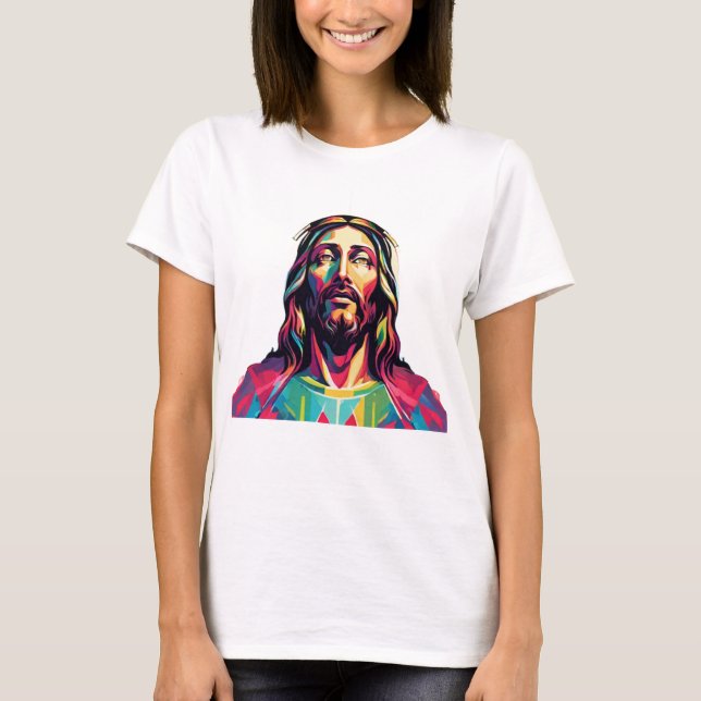 Jesus Kristus Påsk, julfärgad Abstrakt T Shirt (Framsida)