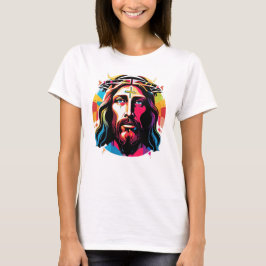 Jesus Kristus Påsk, julfärgad Abstrakt T Shirt
