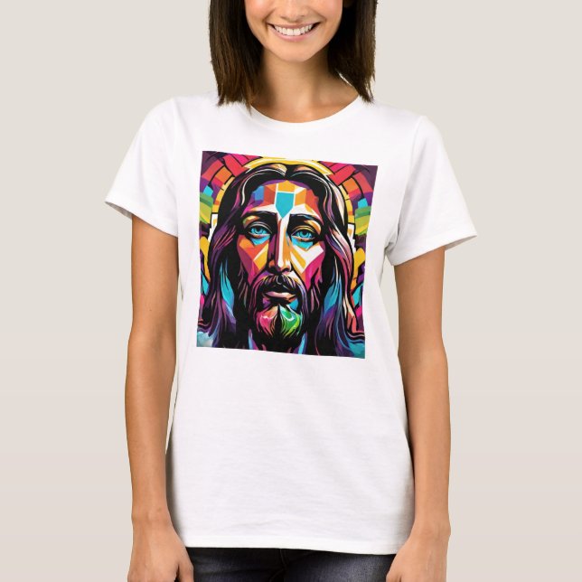 Jesus Kristus Påsk, julfärgad Abstrakt T Shirt (Framsida)
