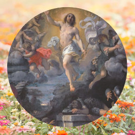 Jesus Kristus Påsk Runt Klistermärke