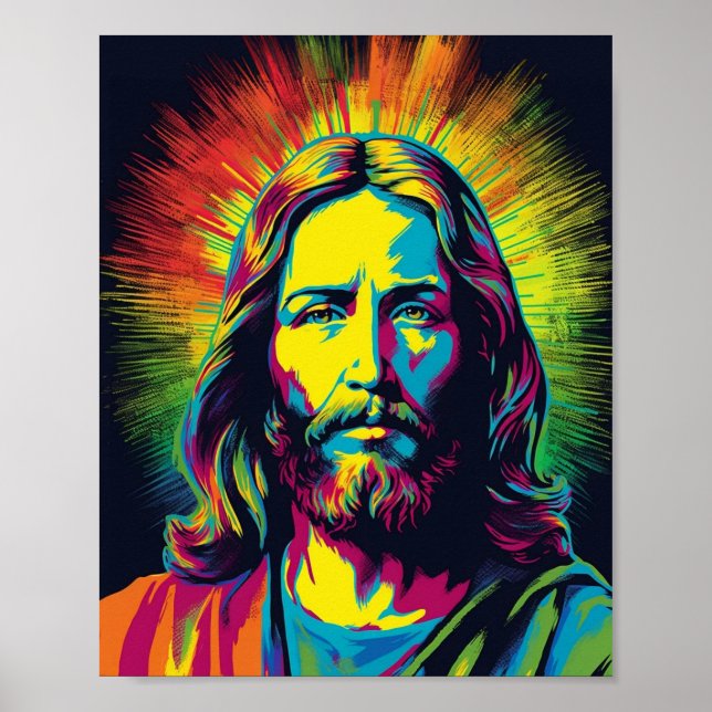 Jesus Kristus pop Art - AI Generated Art Poster (Framsidan)