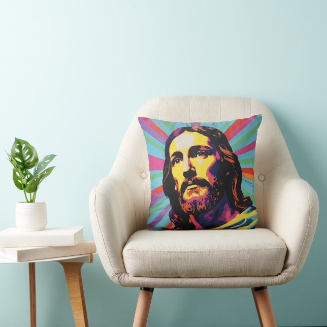 Jesus Kristus Pop Art Kudde (Stol)