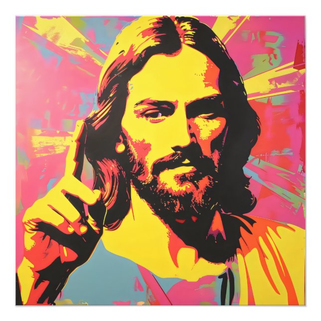 Jesus Kristus Pop Art Religion Fototryck (Framsidan)