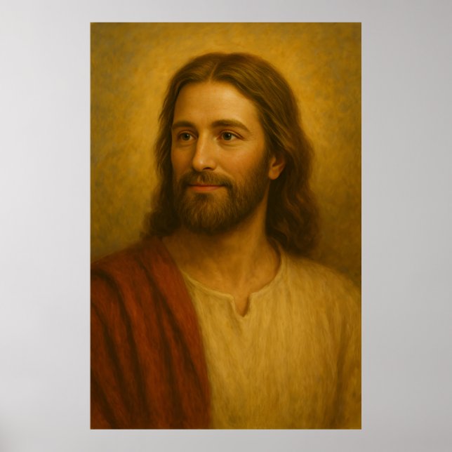 Jesus Kristus Porträtt #2™ LDS Wall Art Poster (Framsidan)