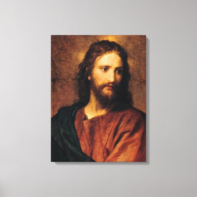 Jesus Kristus, Porträtt av Heinrich Hofmann Canvastryck (Framsida)