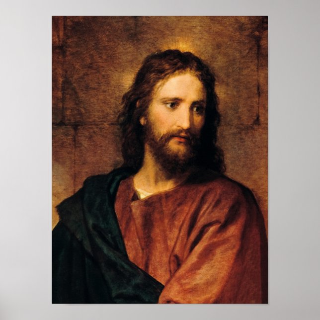 Jesus Kristus, Porträtt av Heinrich Hofmann Poster (Framsidan)