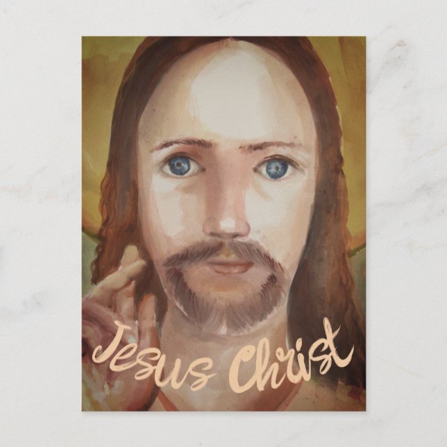 Jesus Kristus Porträtt Vykort (Framsida)