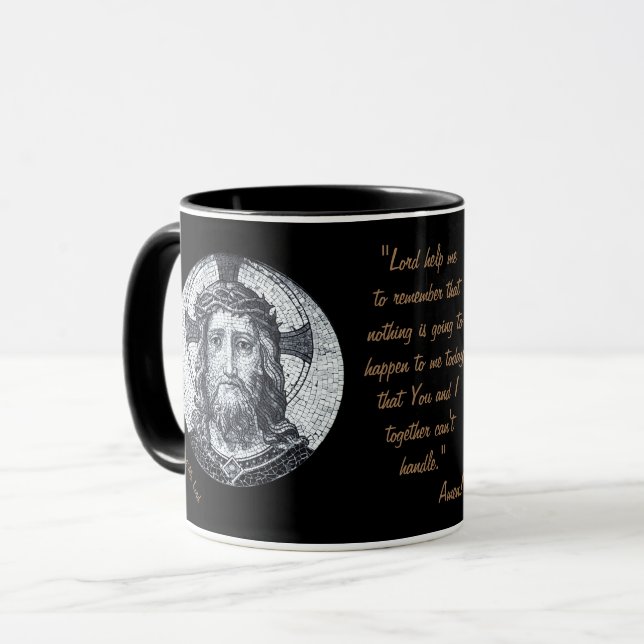 Jesus Kristus & Prayer "Skydda mig Lord" Coffee Te Mugg (Framsida vänster)