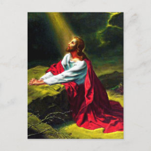 Jesus Kristus Praying in the Garden of Gethsemane Vykort
