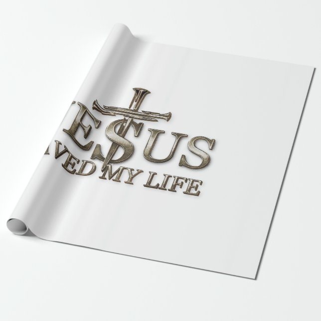 Jesus Kristus Räddade Mitt Liv Present För Kvinnor Presentpapper (Utrullad)