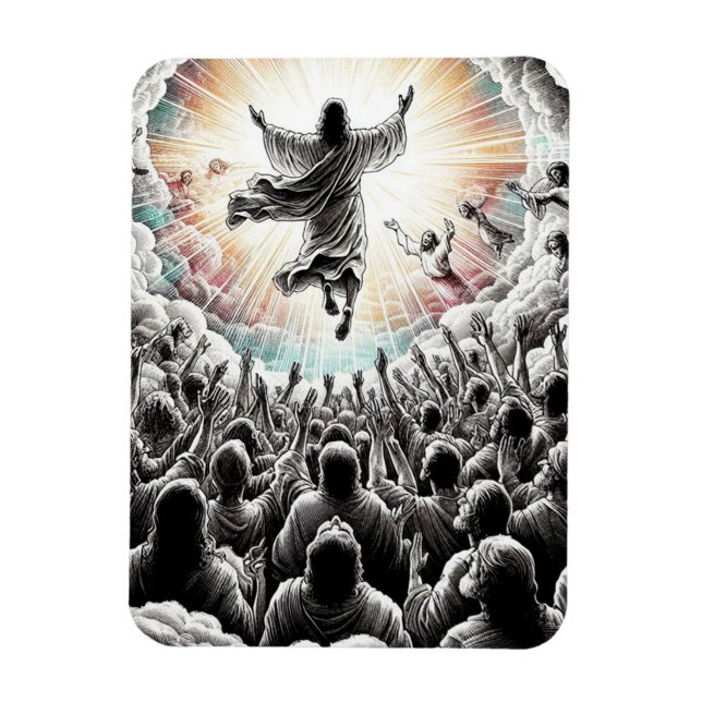 Jesus Kristus Rapture Religiösa Christian Art Magnet (Vertikal)