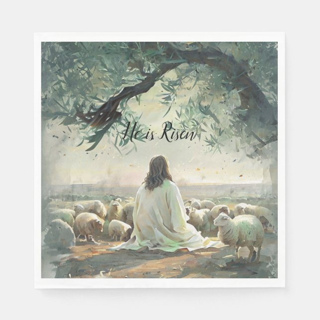 Jesus Kristus Religiös Påsk Katolsk  Pappersservett (Framsidan)