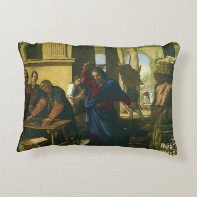 Jesus Kristus rensar templet Prydnadskudde (Baksidan)