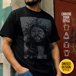 Jesus Kristus Retro nörd Techno Ascii konst 80-tal T Shirt