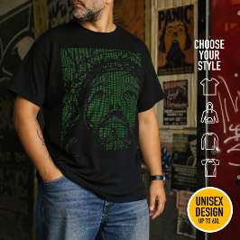 Jesus Kristus Retro nörd Techno Ascii-konst 80-tal T Shirt