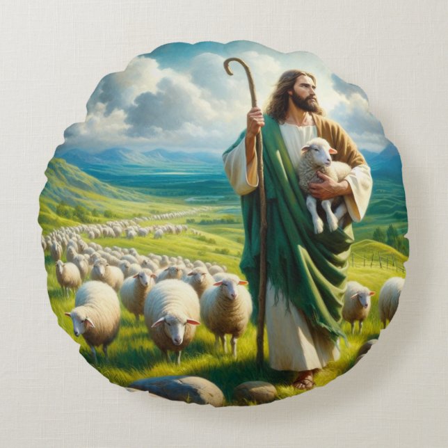 Jesus Kristus Rund Kudde (Framsidan)