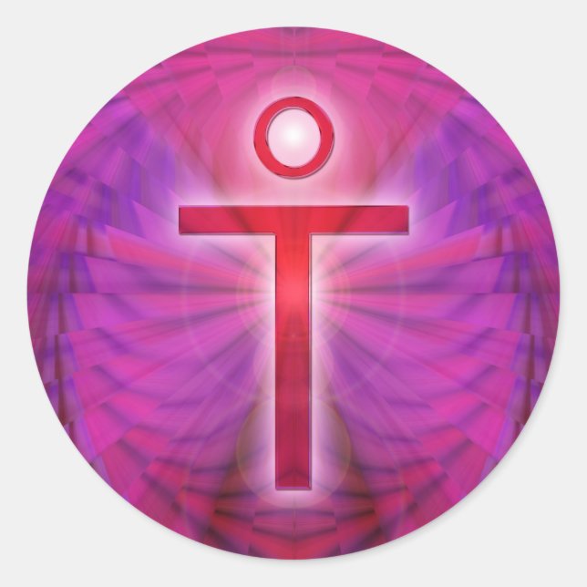 Jesus Kristus Runt Klistermärke (Framsida)