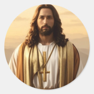 Jesus Kristus Runt Klistermärke