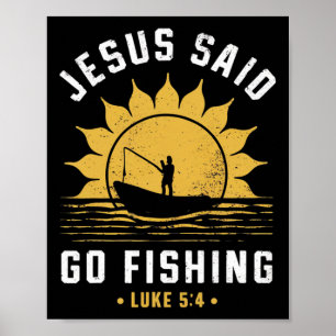 Jesus Kristus sa Gå Fiskande Kristna Fiskare F Poster