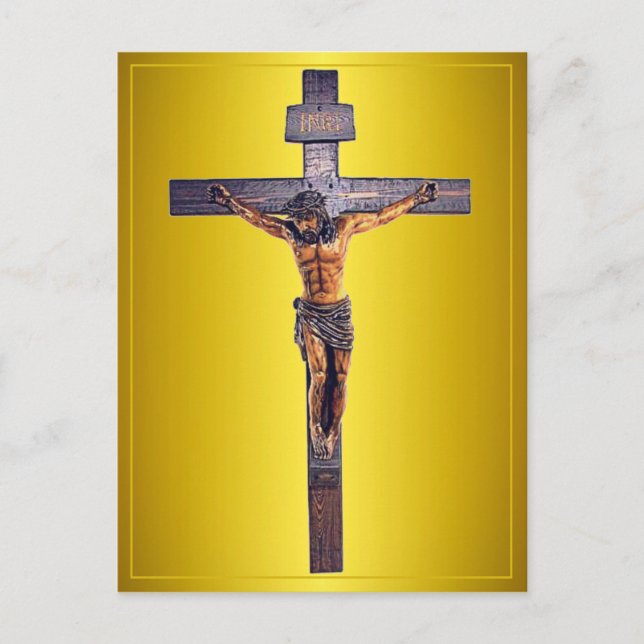 Jesus Kristus, Savior Crucifix Vykort (Framsida)