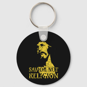 Jesus Kristus - Savior Not Religion Nyckelring