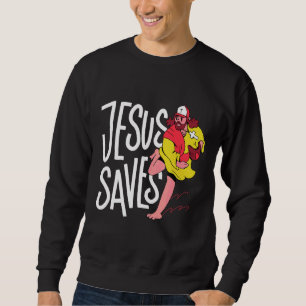 Jesus Kristus Secures Spara Bible Christian Kor Lång Ärmad Tröja