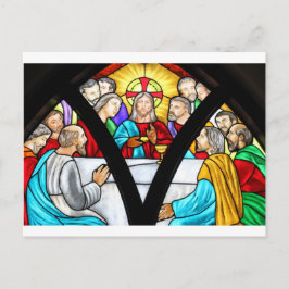 Jesus Kristus senaste glasfönster med fastsatt gla Vykort