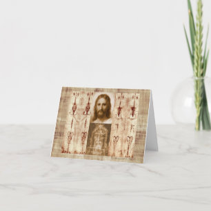 Jesus Kristus Shroud av Turin Heliga Ansikte Kort