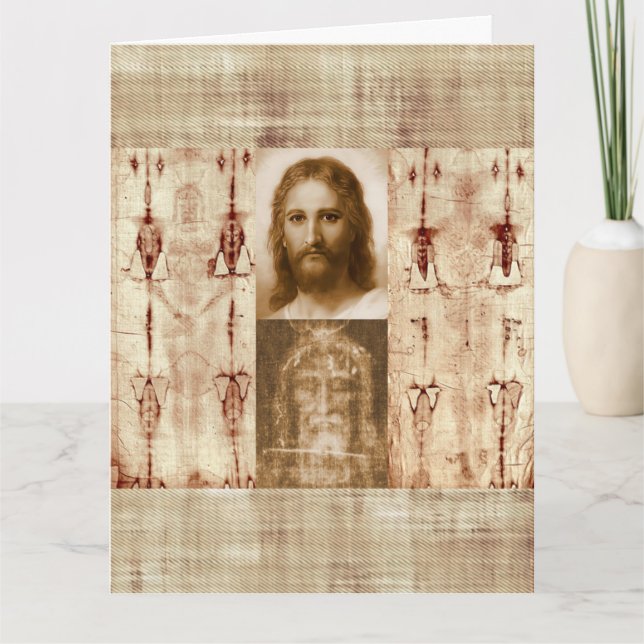 Jesus Kristus Shroud av Turin Heliga Ansikte Kort (Framsida)