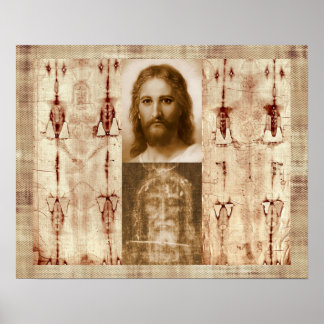 Jesus Kristus Shroud av Turin Heliga Ansikte Poster