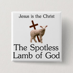 Jesus Kristus, skina ren lamb av guden Knapp