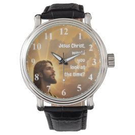 Jesus Kristus skulle du titta på Time Funy Armbandsur