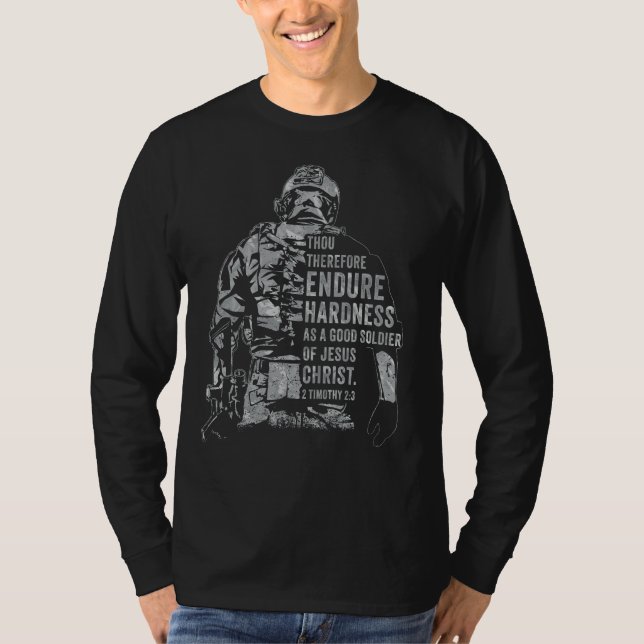 Jesus Kristus soldat - Christian Faith Army T Shirt (Framsida)