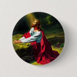 Jesus Kristus som ber i trädgården av Gethsemane Knapp