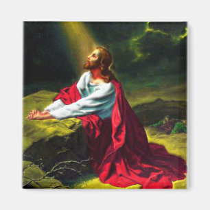 Jesus Kristus som ber i trädgården av Gethsemane Magnet