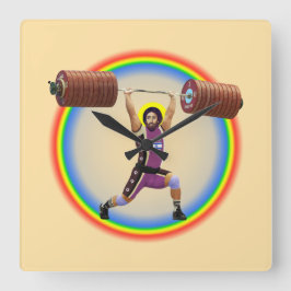 Jesus Kristus som gör Clean och Idiot Fyrkantig Klocka