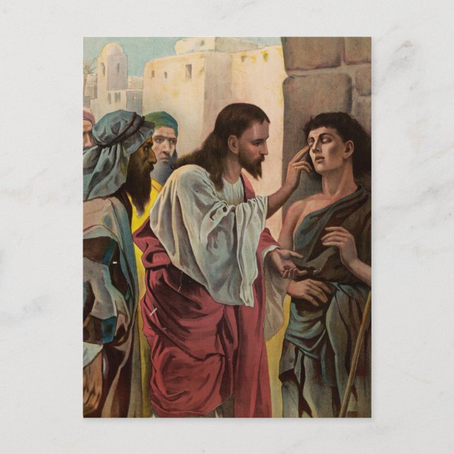 Jesus Kristus som läker blinden Vykort (Framsida)