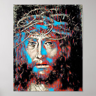 Jesus Kristus som målade Thorn Krona Abstrakt Poster