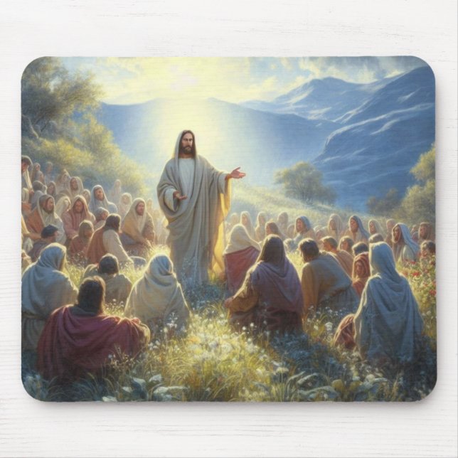 Jesus Kristus som predikar för massorna Musmatta (Framsidan)