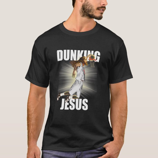 Jesus Kristus spelar basket 3 T Shirt (Framsida)