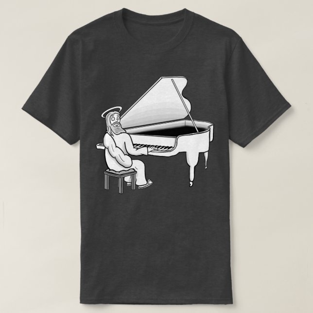 Jesus Kristus spelar stora piano T Shirt (Design framsida)